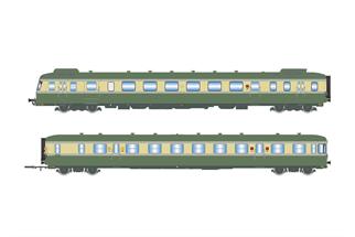 Jouef H0 (DC Sound) SNCF Dieseltriebwagen X 2716 mit Beiwagen XR 7719, Ep. III-IV, 2-tlg.