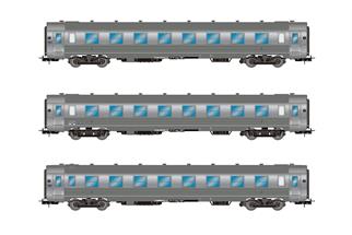 Jouef H0 SNCF Reisezugwagen-Set DEV Inox A8/A3B5/A5s, Ep. III, 3-tlg.