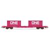 Jouef H0 TOUAX Containerwagen S7B, 2x20'-Container ONE, Ep. VI