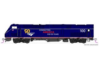 Kato H0 (DC) Amtrak Diesellok GE P42DC #100, 50th Anniversary Midnight Blue