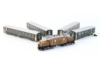 Kato N RhB Zugpackung Ge 6/6 415 Krokodil + EW I grün, 5-tlg.