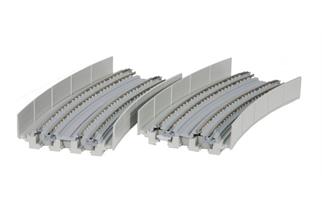 Kato N Unitrack WR414/381VSA Viadukt Übergangsbogen-Paar R414/381 22.5°, 2-gleisig
