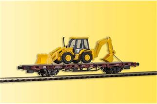 Kibri H0 DB Niederbordwagen mit Baggerlader JCB 4C