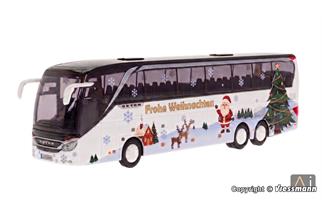 Kibri H0 Setra S 516 HDH Facelift, Fertigmodell mit Weihnachtsbedruckung