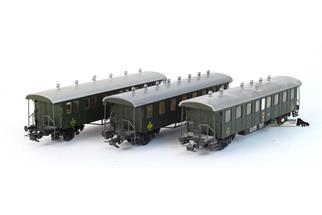 Liliput H0 SBB Personenwagen, B/C/C, grün, 3- tlg. (OCC)