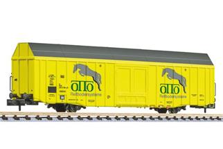 Liliput N DB AG Grossraumgüterwagen Hbbks, OTTO Reitbodensysteme, Ep. V