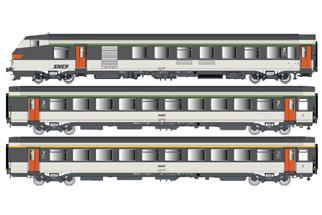 LS Models H0 (AC) SNCF Reisezugwagen-Set Corail B6Dux/B11tu/A10tu, Ep. IV, 3-tlg.