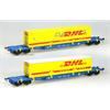 LS Models H0 DB Containertragwagen-Set Sgss DHL/DANZAS 2-tlg.