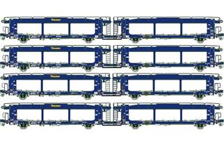 LS Models H0 SNCB Autotransportwagen-Set Laaers Touax, 4-tlg.