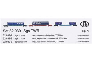 LS Models H0 SNCB Containerwagen-Set T.T.S. 3-tlg.