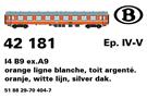 LS Models H0 SNCB Reisezugwagen I4 B9 ex A9, orange C1, 2. Klasse, Ep. IV-V