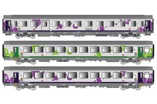 LS Models H0 SNCF Reisezugwagen-Set Corail B7uh/A10tuh/B11tu, Intercités, Ep. VI, 3-tlg.