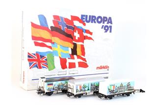 Märklin 84488 H0 Güterwagen-Set, Europa '91, 3-tlg. (OCC) Märklin 84488 H0 Güterwagen-Set, Europa '91, 3-tlg. (OCC)