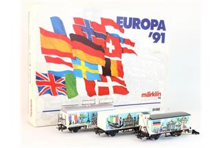 Märklin 84488 H0 Güterwagen-Set, Europa '91, 3-tlg. (OCC) Märklin 84488 H0 Güterwagen-Set, Europa '91, 3-tlg. (OCC)