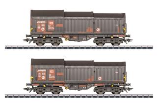 Märklin H0 DB AG Teleskophaubenwagen-Set Shimmns 708, gealtert, Ep. V, 2-tlg. (MHI)