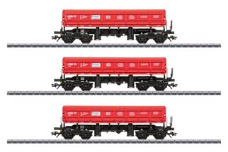 Märklin H0 DB Schenker Rail Polska Seitenkippwagen-Set Fas, verkehrsrot, Ep. VI, 3-tlg.