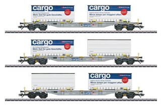 Märklin H0 SBB Containertragwagen-Set Sgnss, SBB Cargo, Ep. VI, 3-tlg.