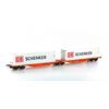 Mehano H0 Wascosa Container-Doppeltragwagen Sggmrs 90, DB Schenker-Container