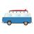 Minis N VW T2 Bus, blau/weiss mit Surfbrett