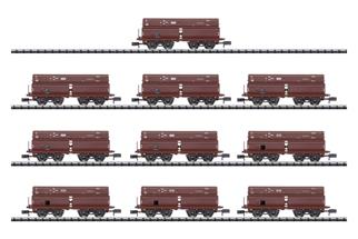 Minitrix N DRB Selbstentladewagen-Display Erz IId, Ep. II, 10-tlg.