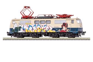 Minitrix N (Sound) DB Elektrolok 111 018-0, ozeanblau/beige - Grafitti, Ep. IV (MHI)