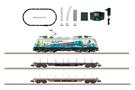 Minitrix N (Sound) Lineas Startset Elektrolok 186 252-3 mit Güterzug, Ep. VI