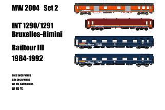 Models World H0 Railtour Zugset 2 INT 1290/1291 Freccia Del Sole, 4-tlg.