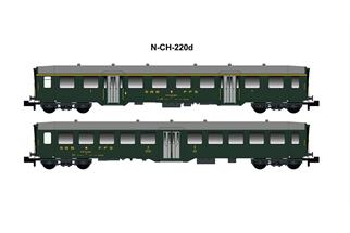 MW-Modell N SBB Leichtstahlwagen-Set, Ep. IV, 2-tlg.