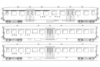 MW-Modell N SBB Leichtstahlwagen-Set, Ep. IV, 3-tlg.