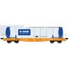 NME H0 (AC) Wascosa 48'-Container-Tragwagen Sgmmns, 45'-Container BASF blau, Ep. VI