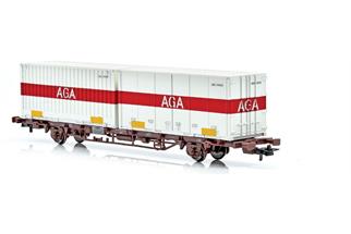 NMJ H0 CargoNet Containertragwagen Lgns 42 76 443 2413-4, AGA