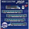 NMJ/Jeco H0 (DC Sound) SJ/NSB Elektrotriebzug X2037NK, grau/blau, 5-tlg.