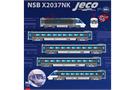 NMJ/Jeco H0 (DC Sound) SJ/NSB Elektrotriebzug X2037NK, grau/blau, 5-tlg.