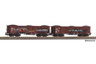 Piko H0 DB AG Hochbordwagen-Set Eaos, Kohleladung, mit Graffiti, Ep. VI, 2-tlg.