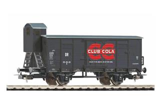 Piko H0 DR gedeckter Güterwagen G02 Club Cola, mit Bremserhaus, Ep. III