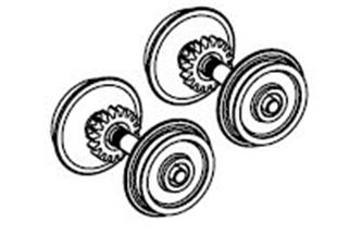 Piko H0 (ET) DC-Radsatz mit Zahnrad, zu RBe 4/4 (Inhalt: 2 Stk.)