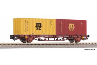 Piko H0 FS Containertragwagen, 2x20'-Container msc, Ep. V