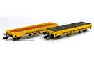 Pirata H0 FS Flachwagen-Set mit Holz- und Betonschwellenbeladung (Sonderserie)