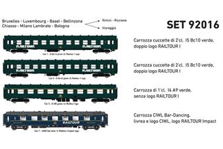 Pirata/LS Models H0 SNCB Zugset 1 Railtour 1971/72 Brüssel - Rimini/Viareggio, 4-tlg.