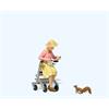 Preiser G Alte Dame mit Rollator, Eichhörnchen fütternd