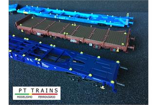 PT Trains H0 Containerhalterungen mit flacher Unterseite (Inhalt: 24 Stk.)