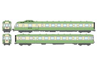 REE H0 (DC) SNCF Dieseltriebzug RGP 1 X 2728, grün/beige, Ep. III-IV, 2-tlg.
