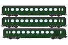 REE H0 (DC) SNCF Personenwagen-Set Saucisson B10/B10/B5d, Ep. IIIb, 3-tlg.