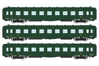 REE H0 SNCF Liegewagen-Set DEV AO B9c9myfi, grün, Ep. IIIb, 3-tlg.