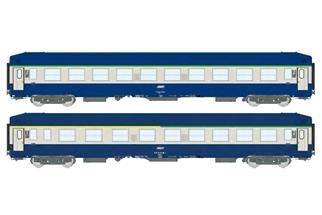REE H0 SNCF Liegewagen-Set UIC-Y B9c9x/A4c4B5c5, blau/grau, Ep. IV-V, 2-tlg.