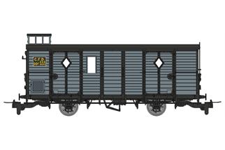 REE H0m CFD Nostalgie-Güterzuggepäckwagen, grau, Velay Express