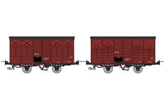 REE H0m SNCF gedecktes Güterwagen-Set Kv 116/Kv 132, 2-tlg.