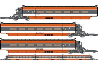 REE Modèles H0 (AC) SNCF Hochgeschwindigkeitszug-Ergänzungsset 1 TGV PSE N°29, 3-tlg.