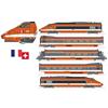 REE Modèles H0 (DC) SBB/SNCF Hochgeschwindigkeitszug-Grundset TGV PSE N°112, 5-tlg.
