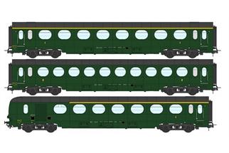 REE Modèles H0 (DC) SNCF Personenwagen-Set Saucisson A8/B10/A6d, Ep. IIIb, 3-tlg.